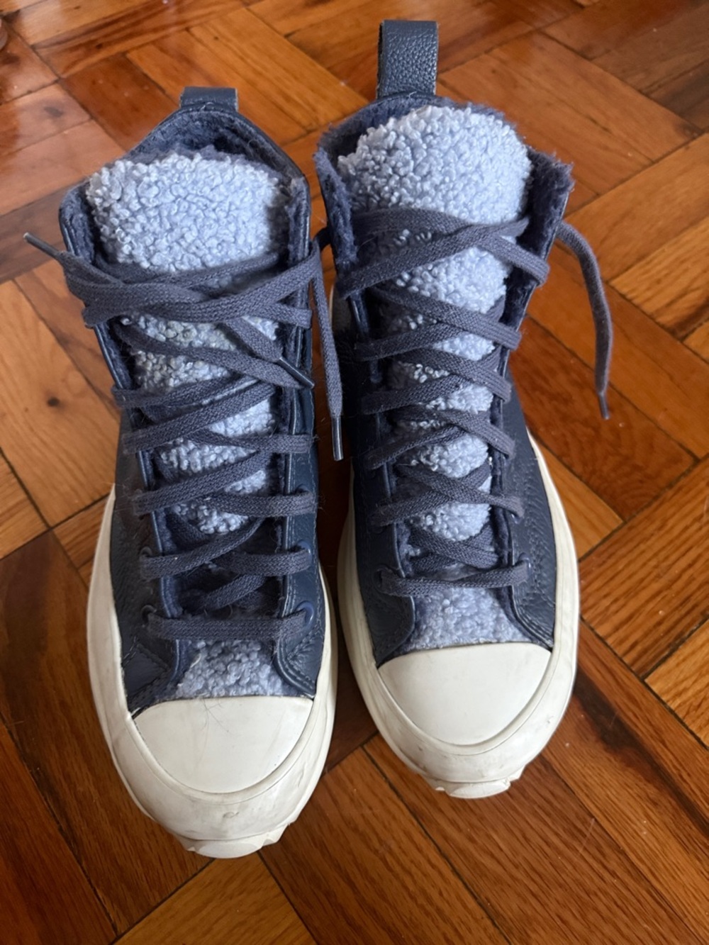 Converse Gray Sherpa High-Top Sneakers